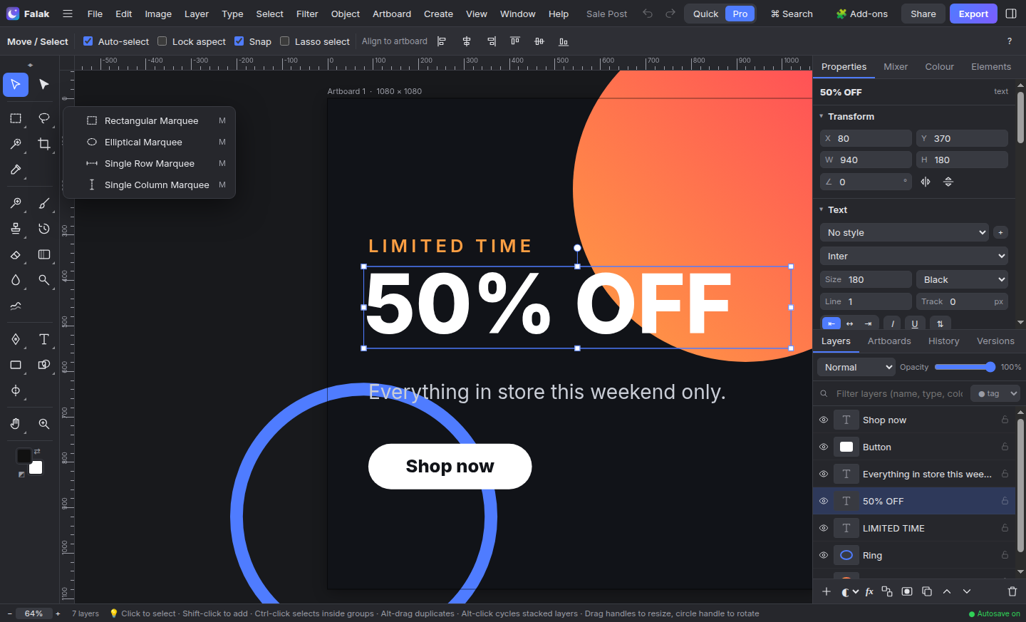 A real Photoshop toolbar — in two columns